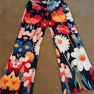 Floral Boot Cut Pants